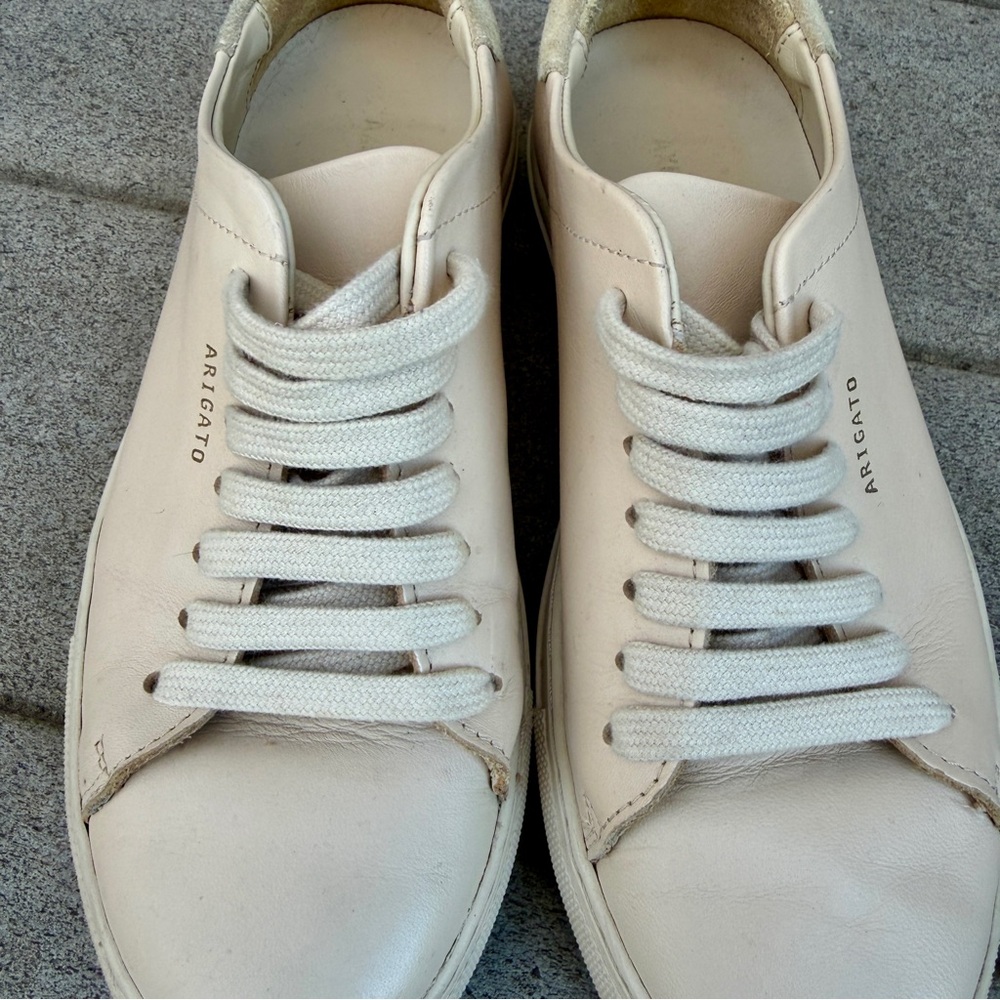 Axel Arigato Nude Low Top Leather Sneakers Women 37 Laces 98163 Flat Portugal - Picture 7 of 13